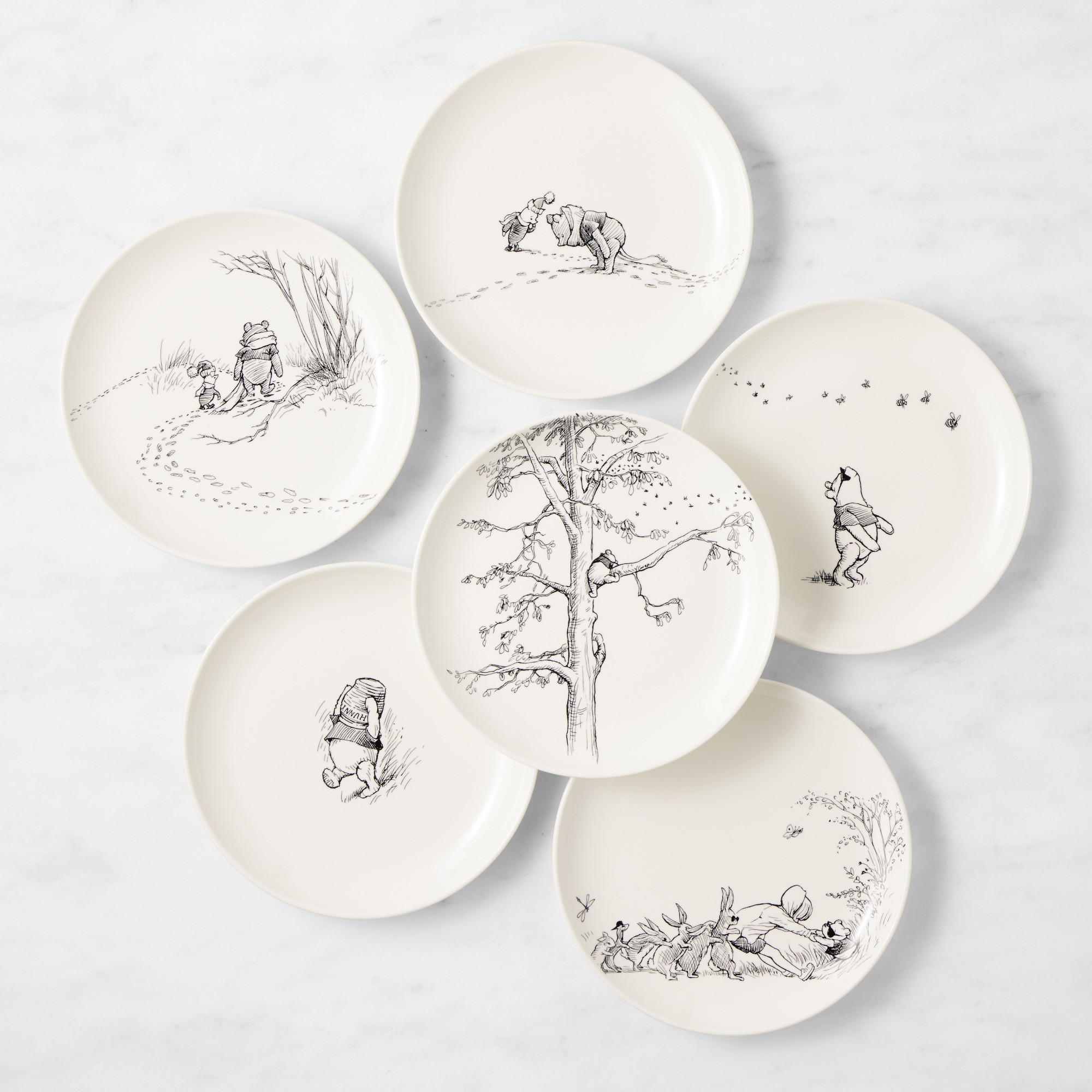 Rory Dobner Winnie the Pooh Salad Plates, Set of 6