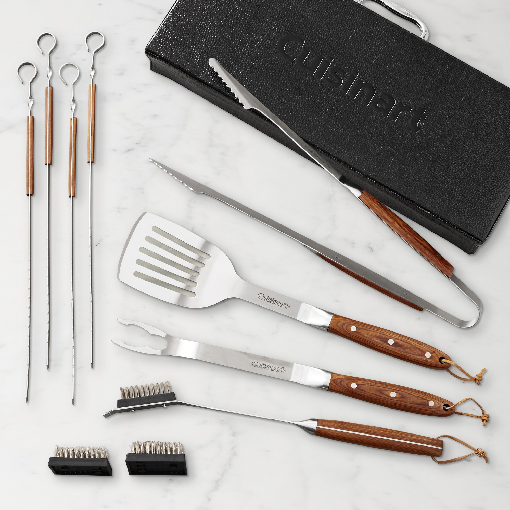 Cuisinart Premium Wood-Handled Grill Tools, 10 Piece Set