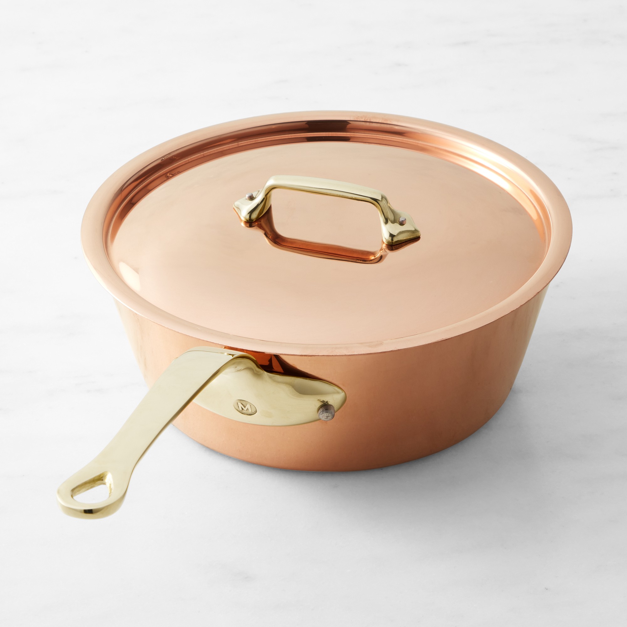 Mauviel Copper M'250 B Curved Splayed Saute Pan, 3 1/2-Qt.