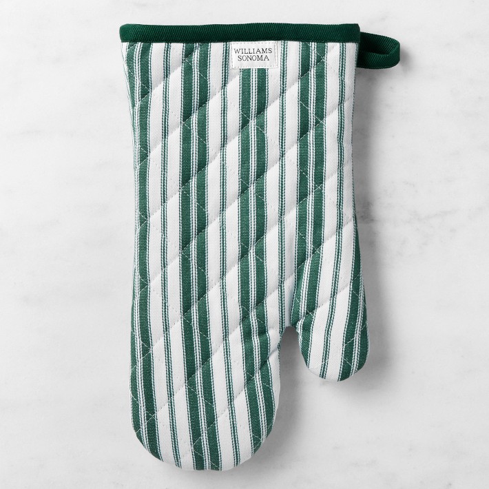 Williams Sonoma Heritage Stripe Oven Mitt (Dark Green)