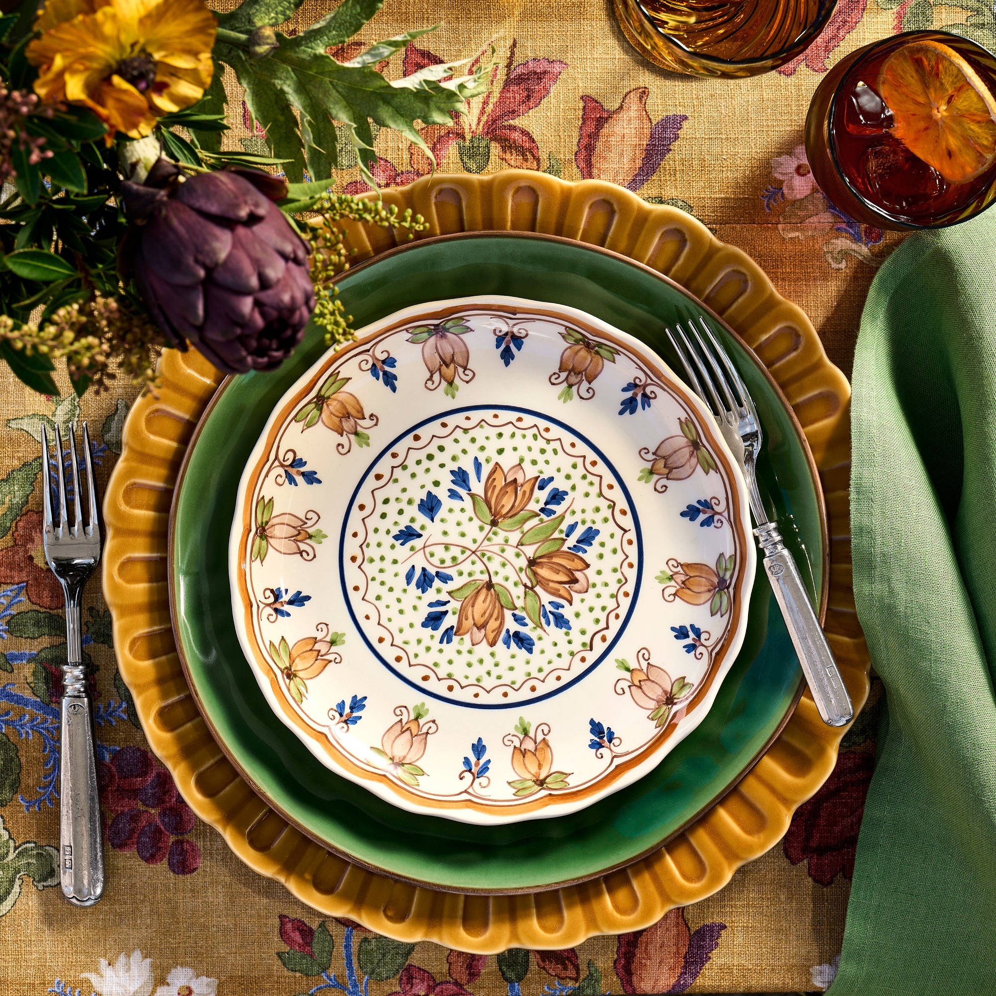 Floral Autumnal Salad Plates