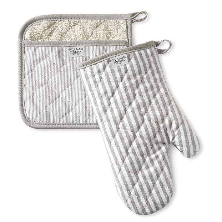 Williams Sonoma Bay Stripe Oven Mitt &amp; Potholder Set