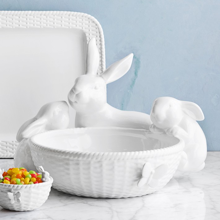 Ceramic rabbit bowl best sale