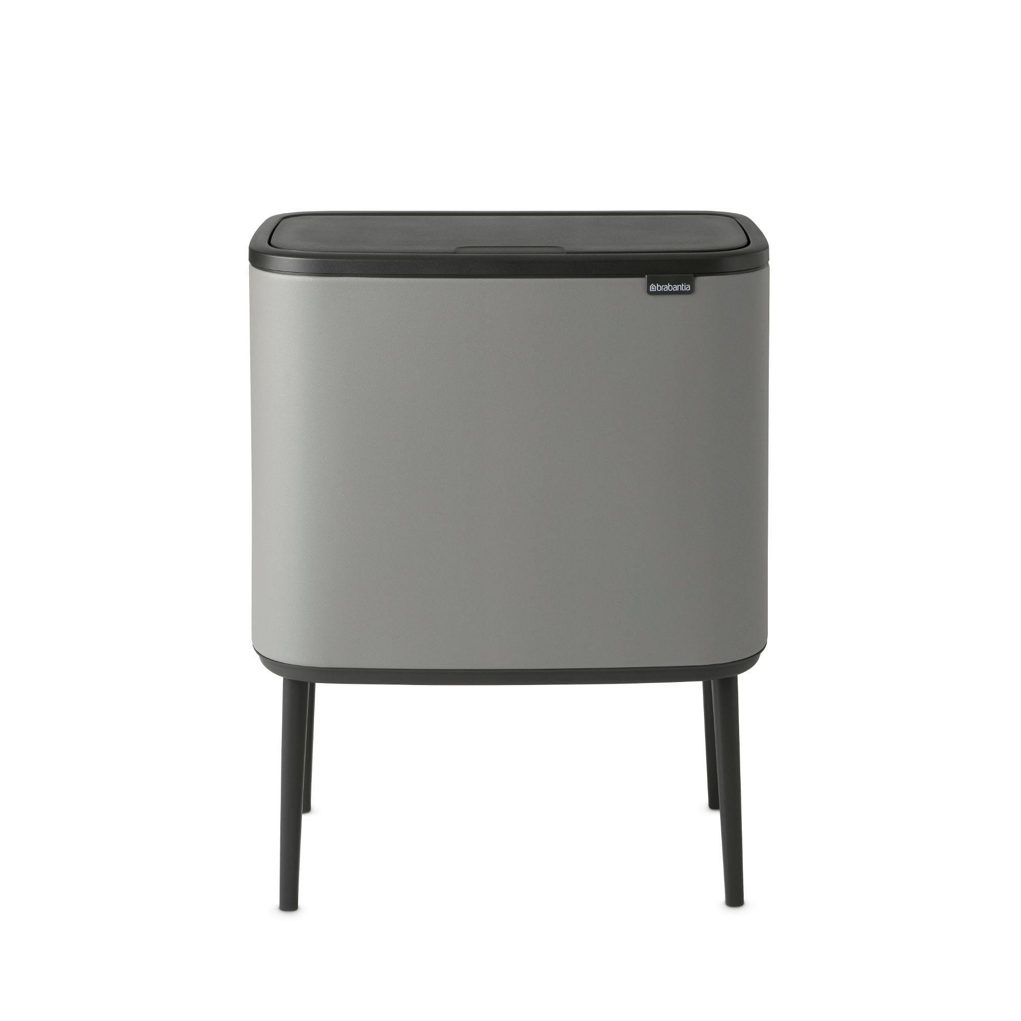 Brabantia Bo Touch Top Dual Compartment Recycling Trash Can, 3 + 6 Gallon