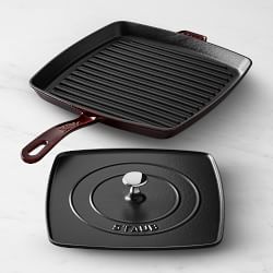 Staub Enameled Cast Iron Grill Pan & Press