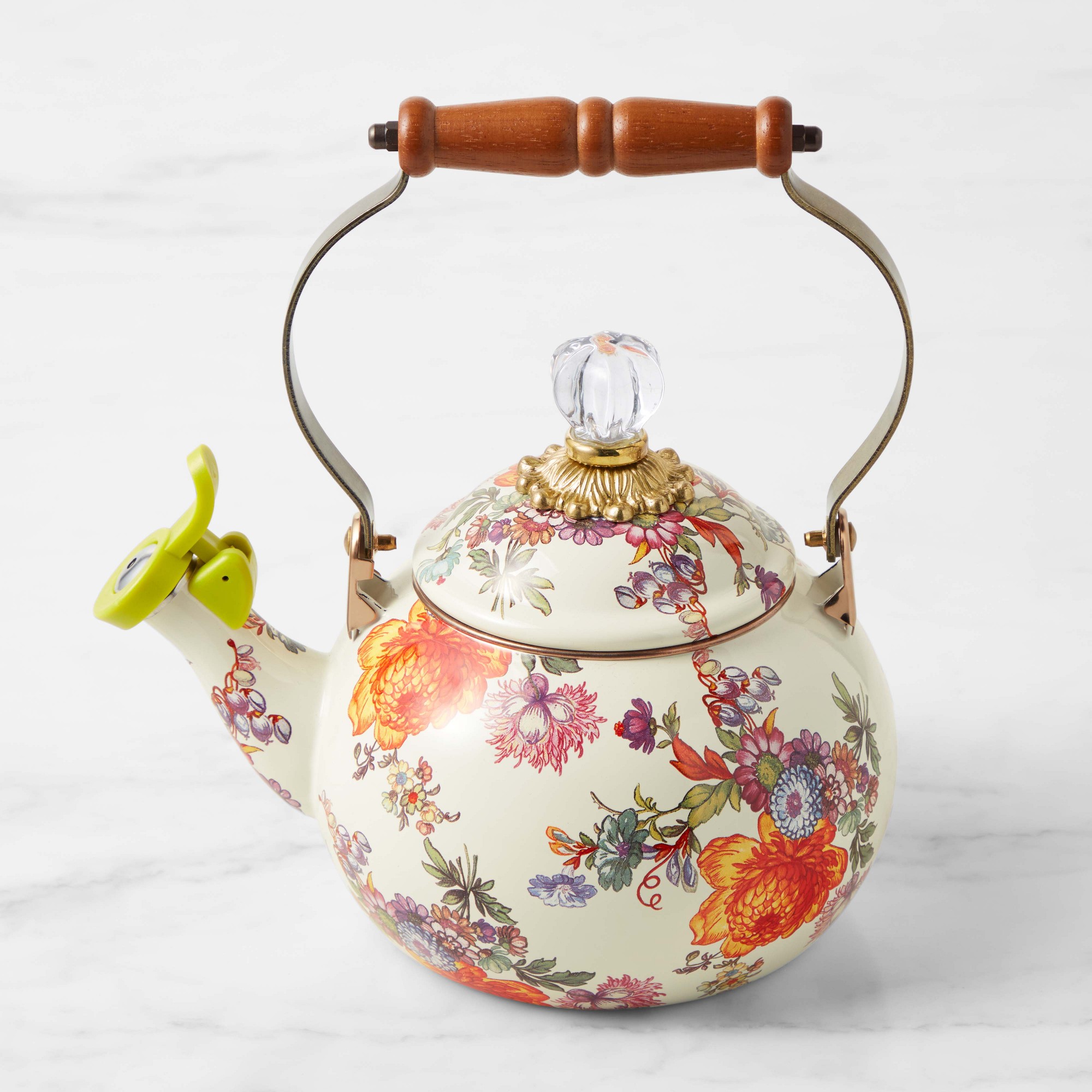 MacKenzie-Childs Whistling Flower Market Tea Kettle