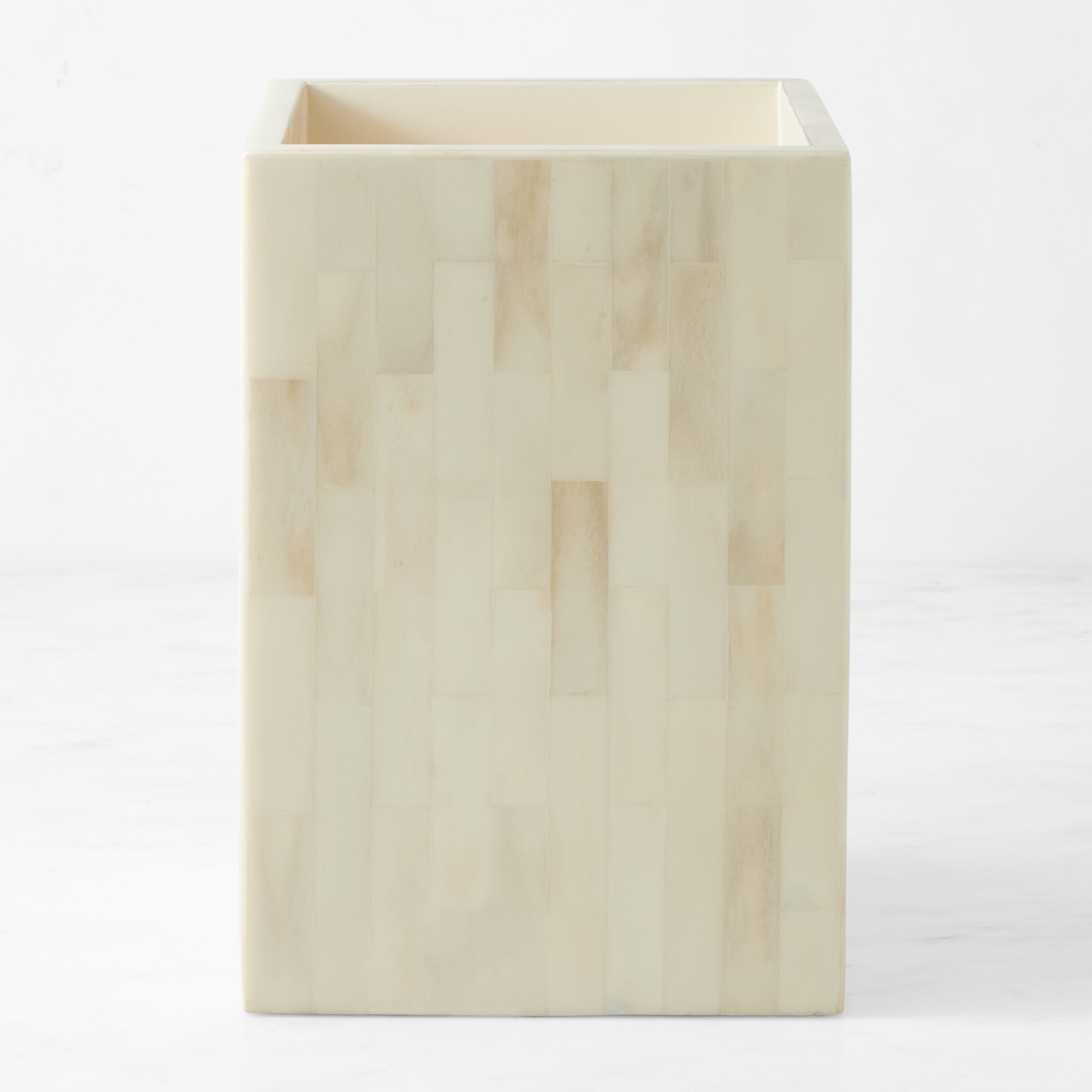 Bone Tile Wastebasket