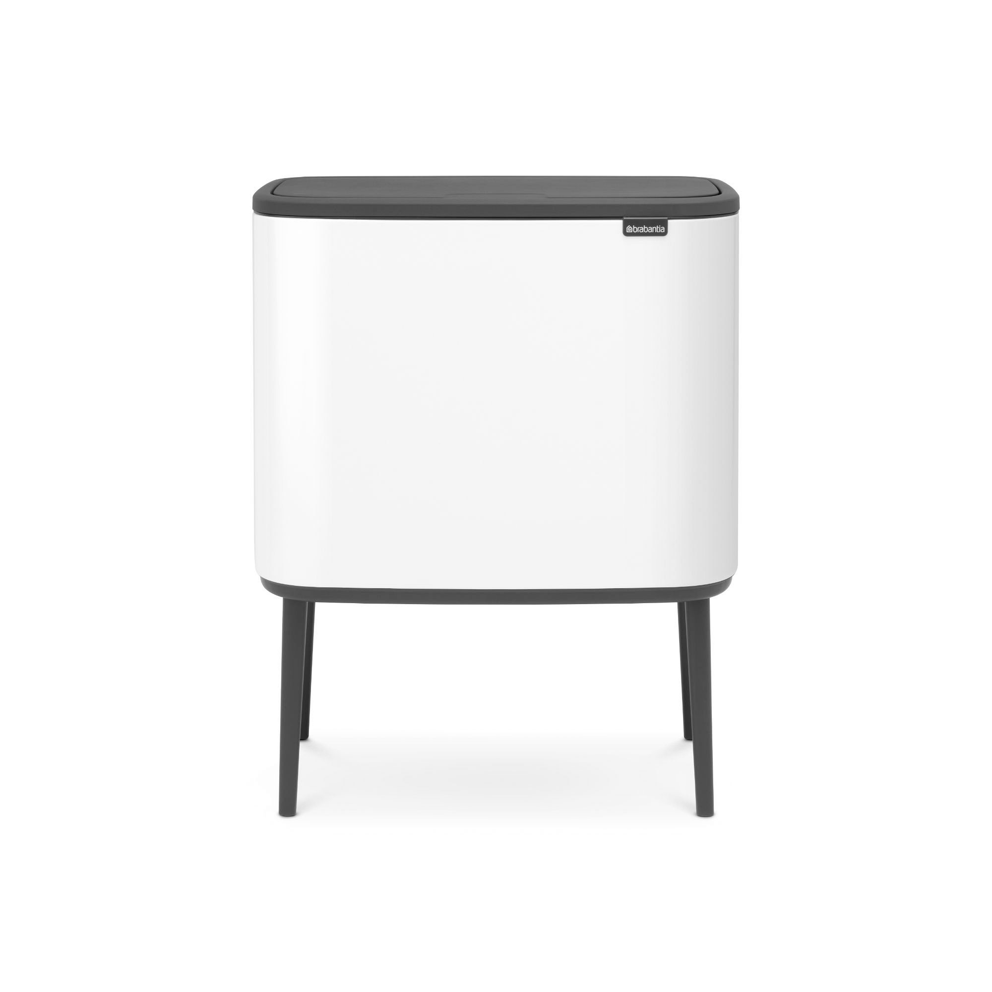 Brabantia Bo Touch Top Dual Compartment Recycling Trash Can, 3 + 6 Gallon