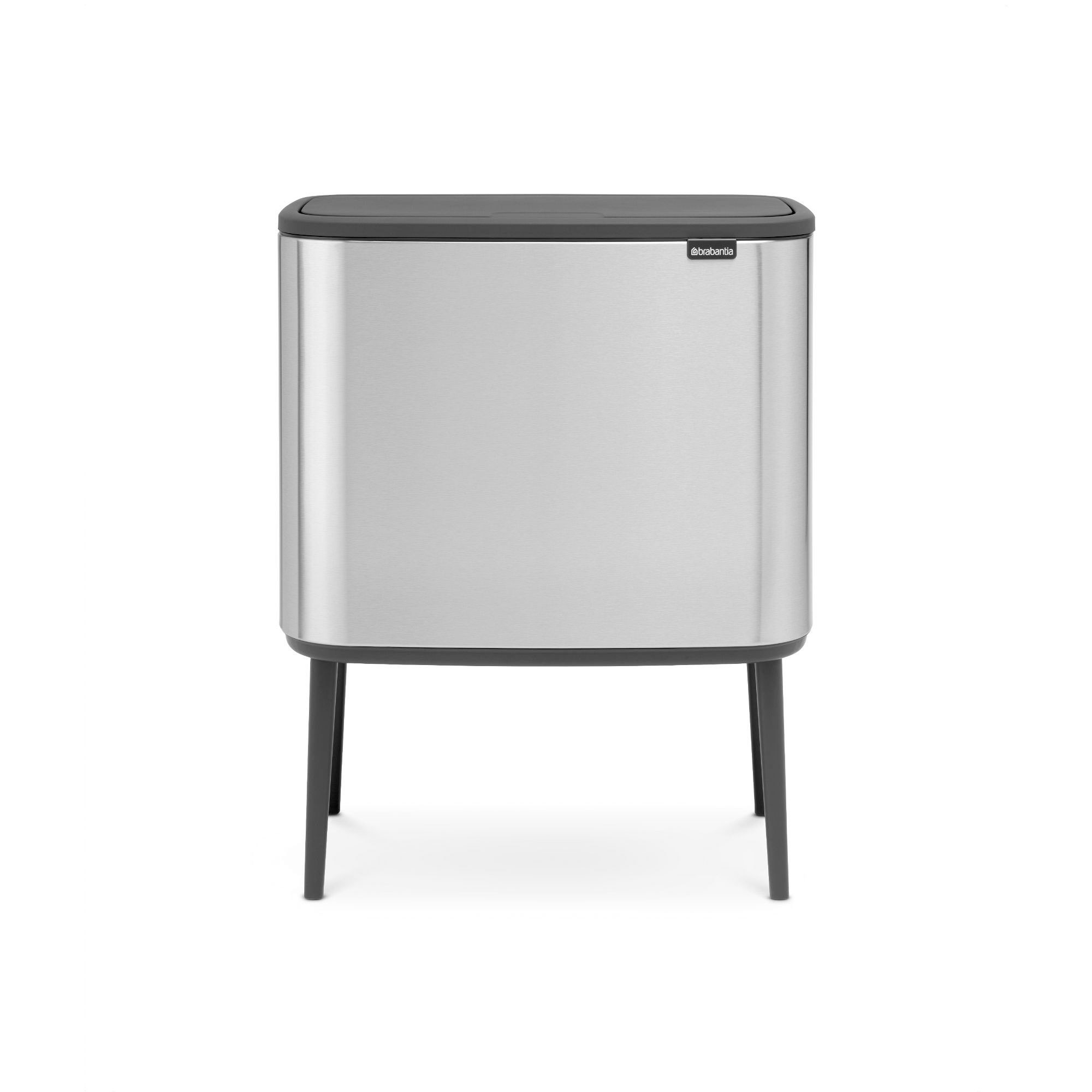 Brabantia Bo Touch Top Dual Compartment Recycling Trash Can, 3 + 6 Gallon