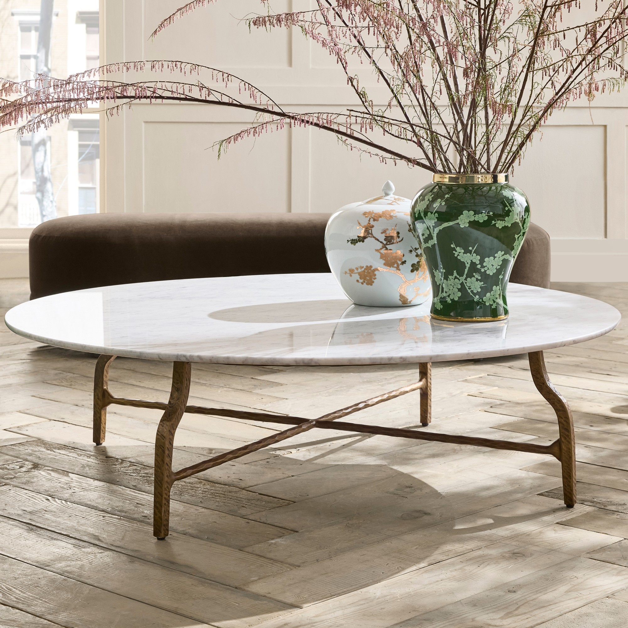 Azurra Hammered Metal Coffee Table