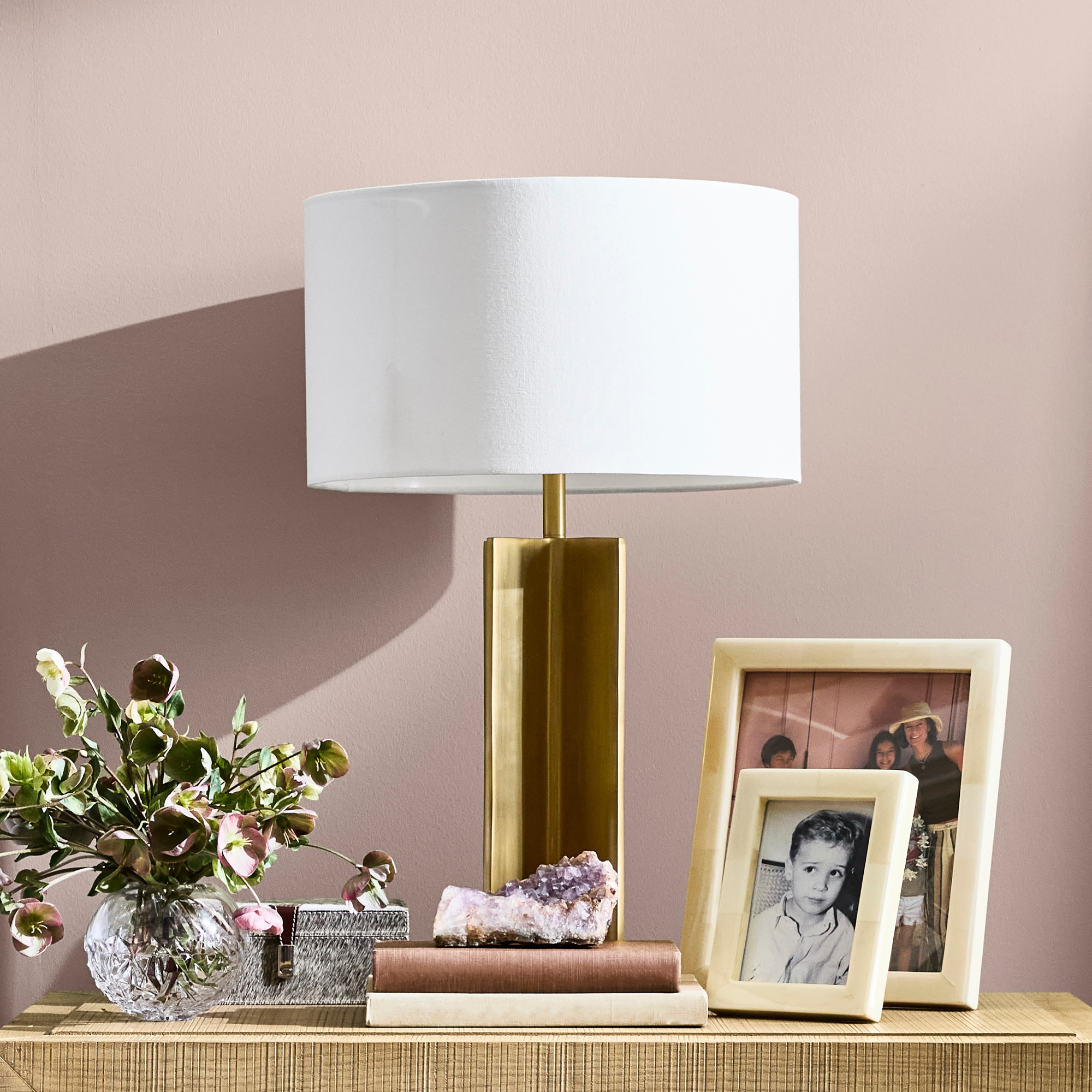 Frederick Metal X Table Lamp, Brass