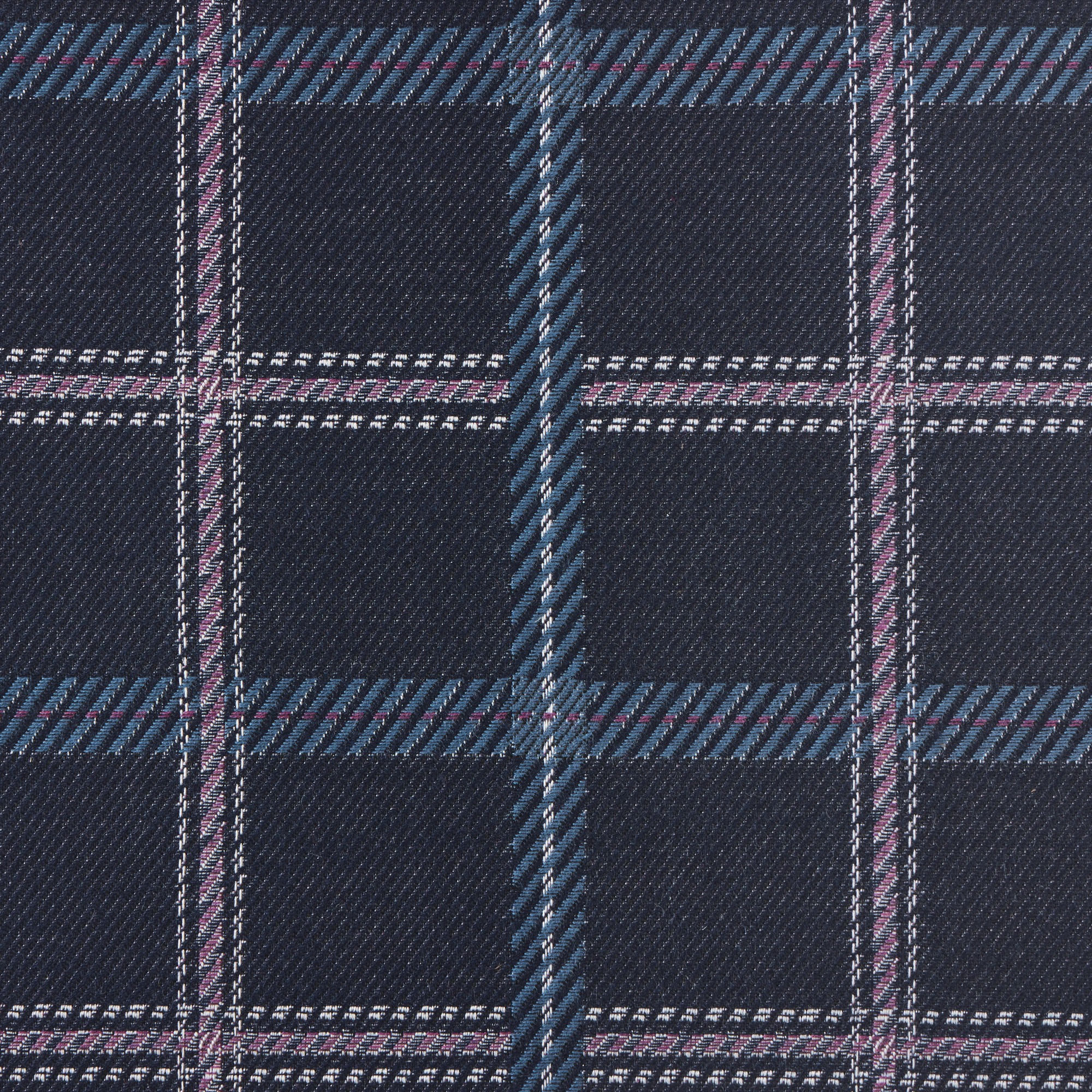 Fabric By The Yard, Plaid, Navy And Plum