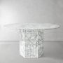 Vittoria 56" Round Dining Table, Arabescato Marble