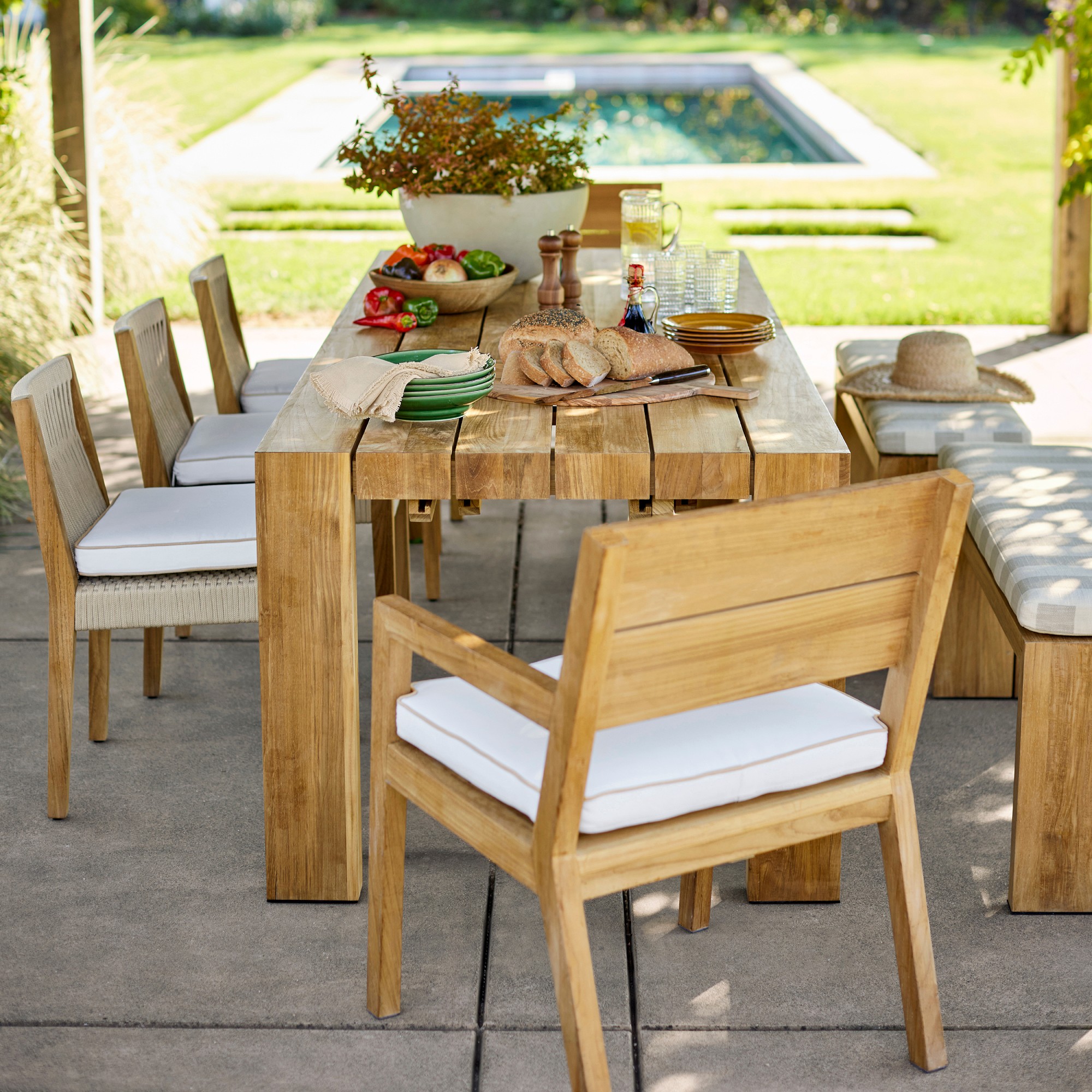 Larnaca Outdoor Natural Teak Dining Armchair