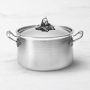 Ruffoni Opus Prima Hammered Stainless-Steel Stockpot with Pepper Knob, 8-Qt.