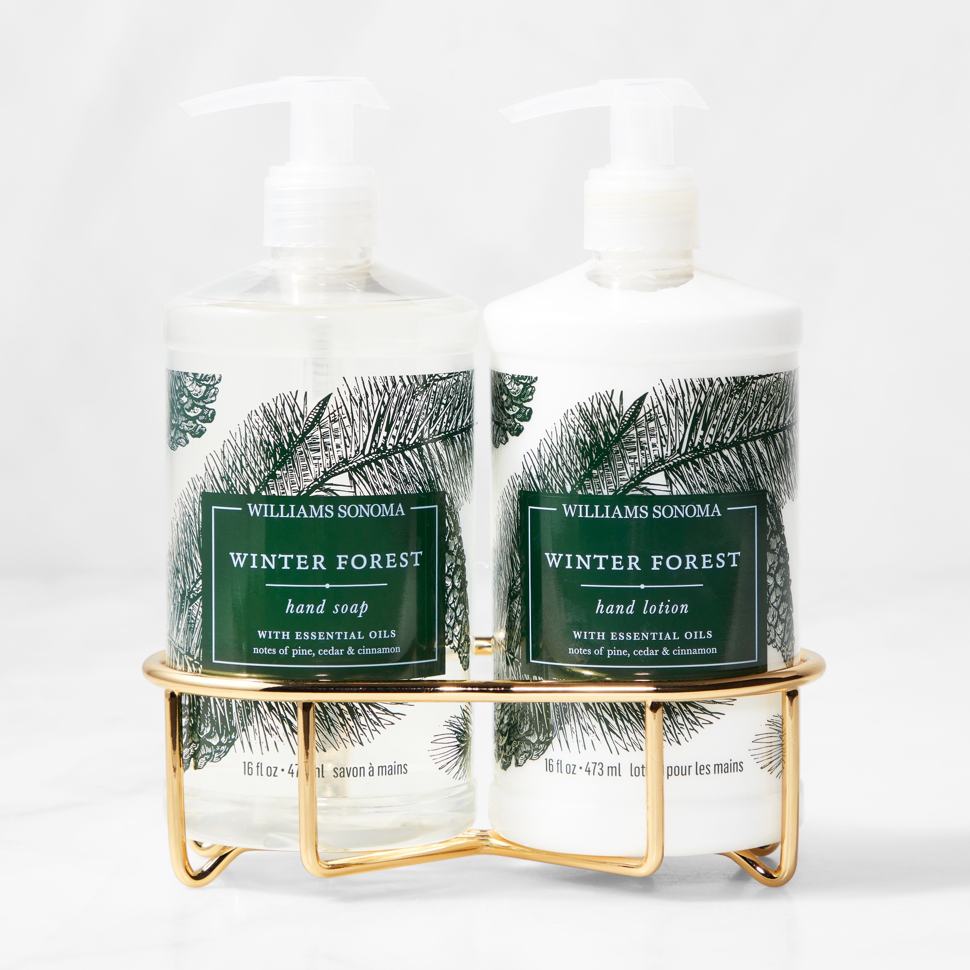 Williams Sonoma Winter Forest Hand Soap & Lotion 3-Piece Kitchen Set