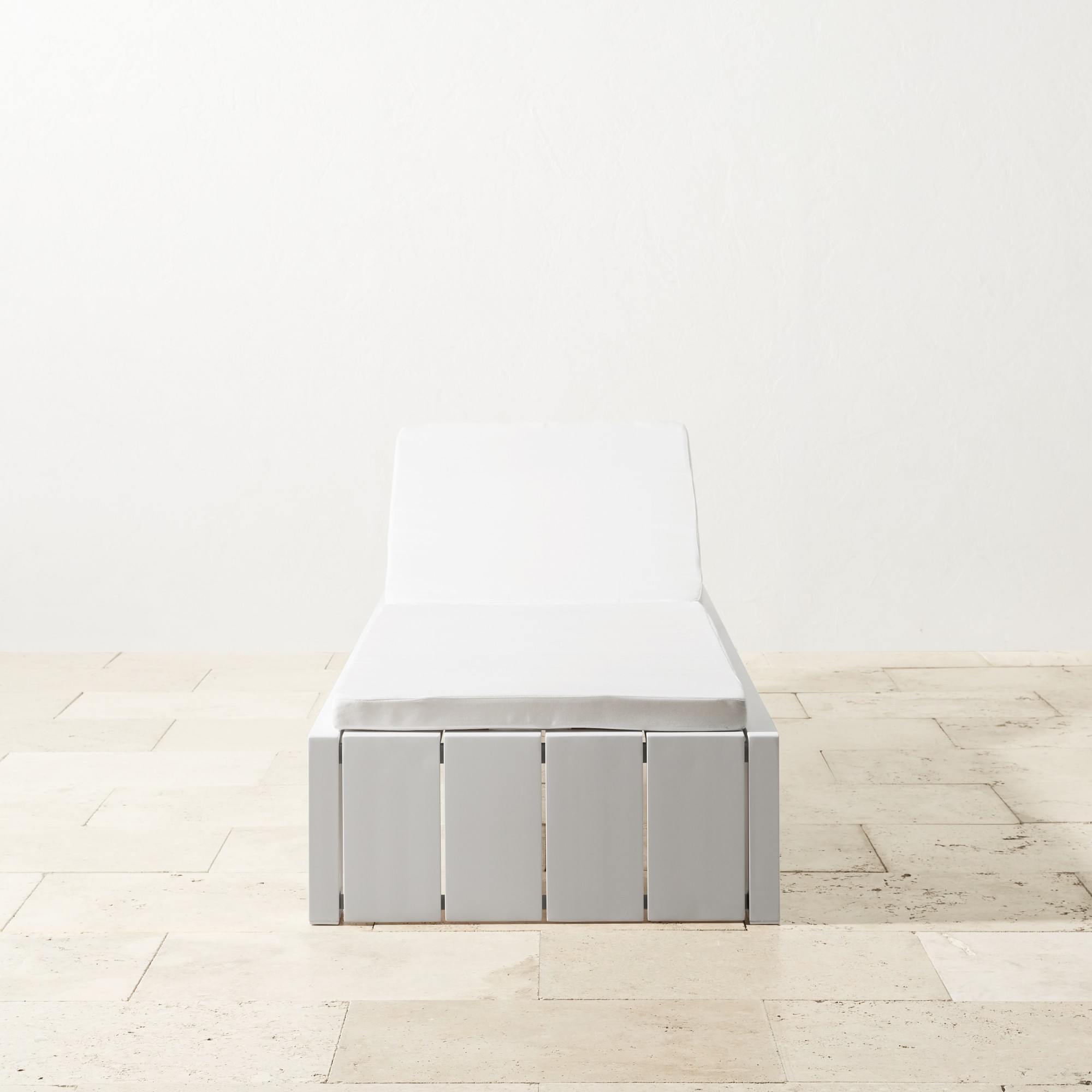 OPEN BOX: Larnaca Outdoor White Metal Chaise