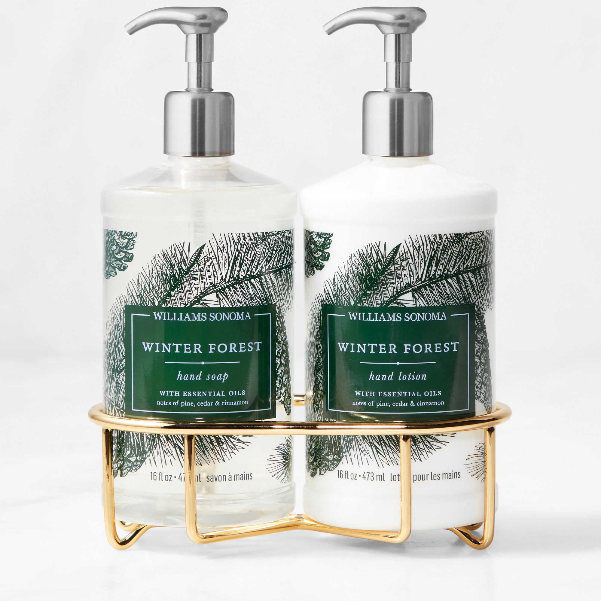 Williams Sonoma Winter Forest Hand Soap & Lotion 3-Piece Kitchen Set