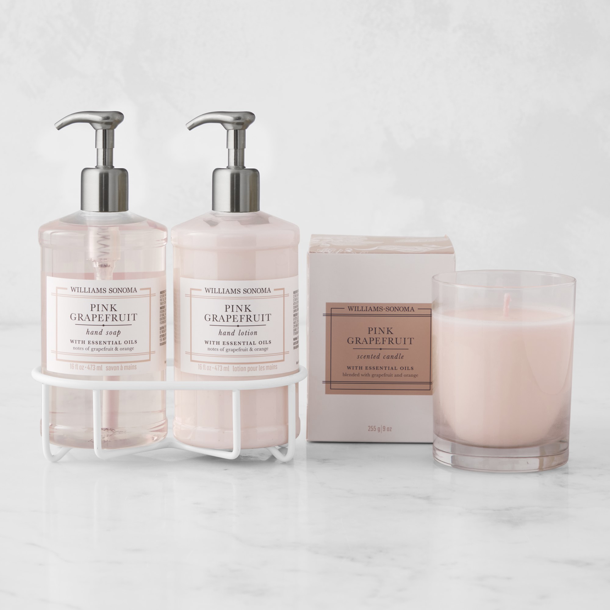 Williams Sonoma Pink Grapefruit Hand Soap & Lotion, Deluxe 6-Piece Set