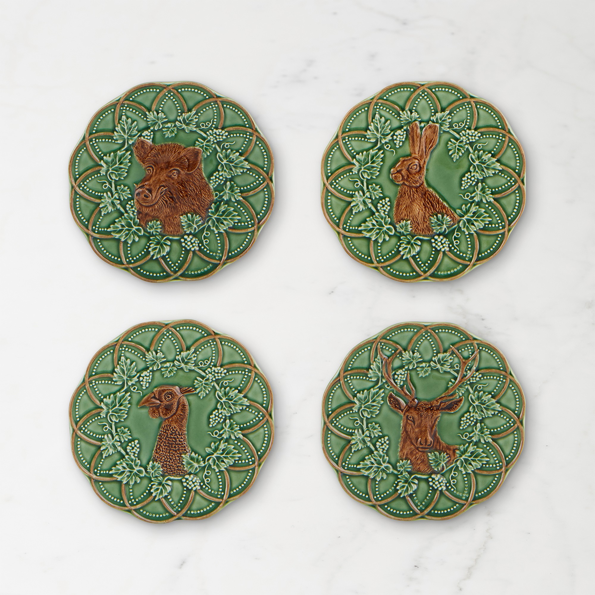 Bordallo Pinheiro Woods Bread & Butter Plates, Set of 4