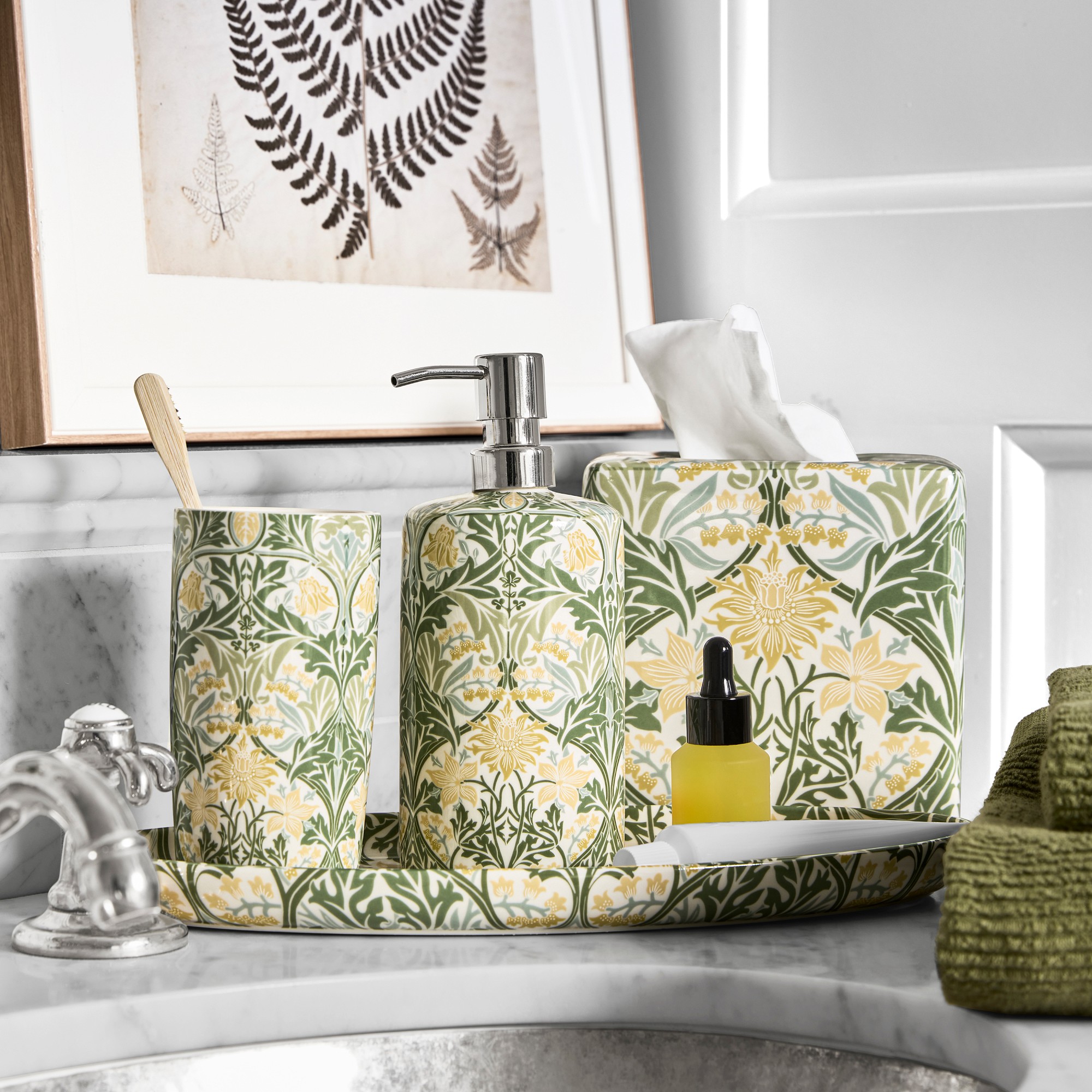 Williams Sonoma Home x Morris & Co. Blue Bell Bath Accessories