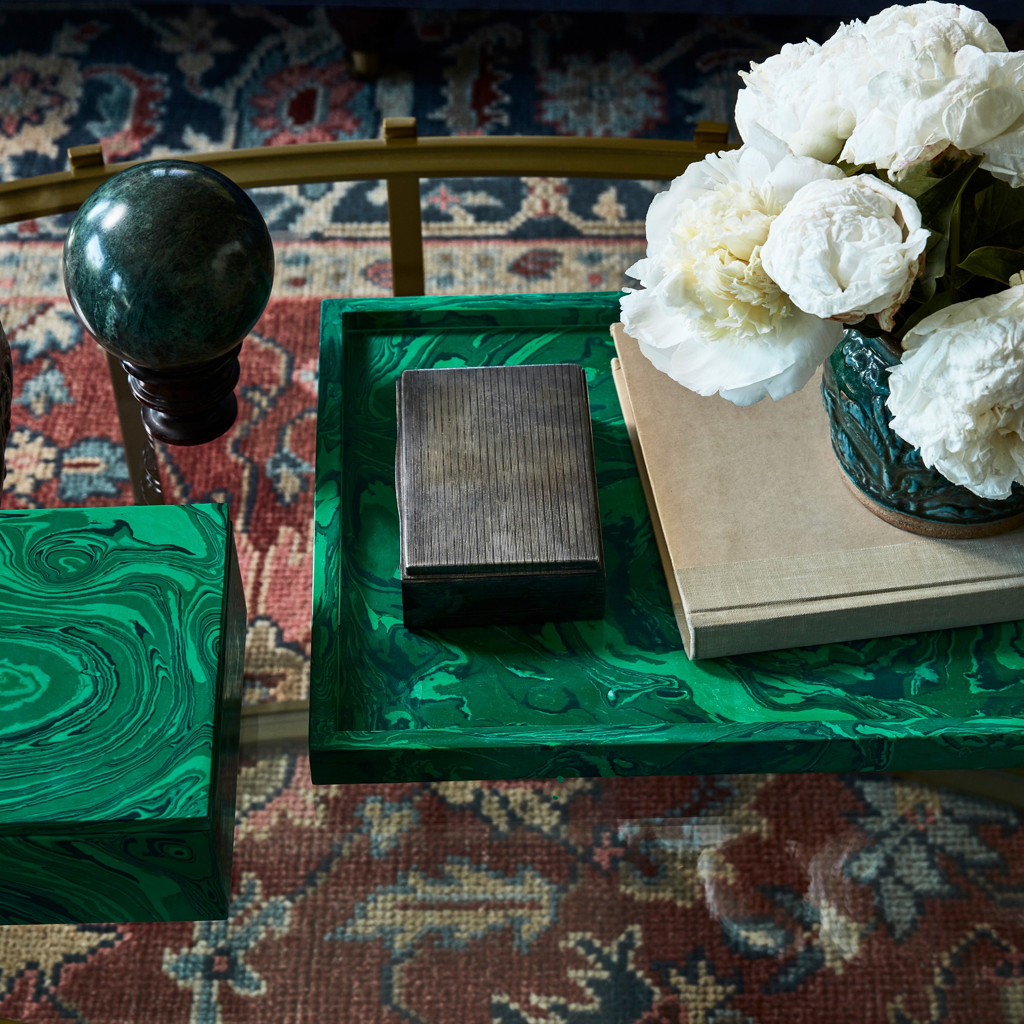 Faux Malachite Tray