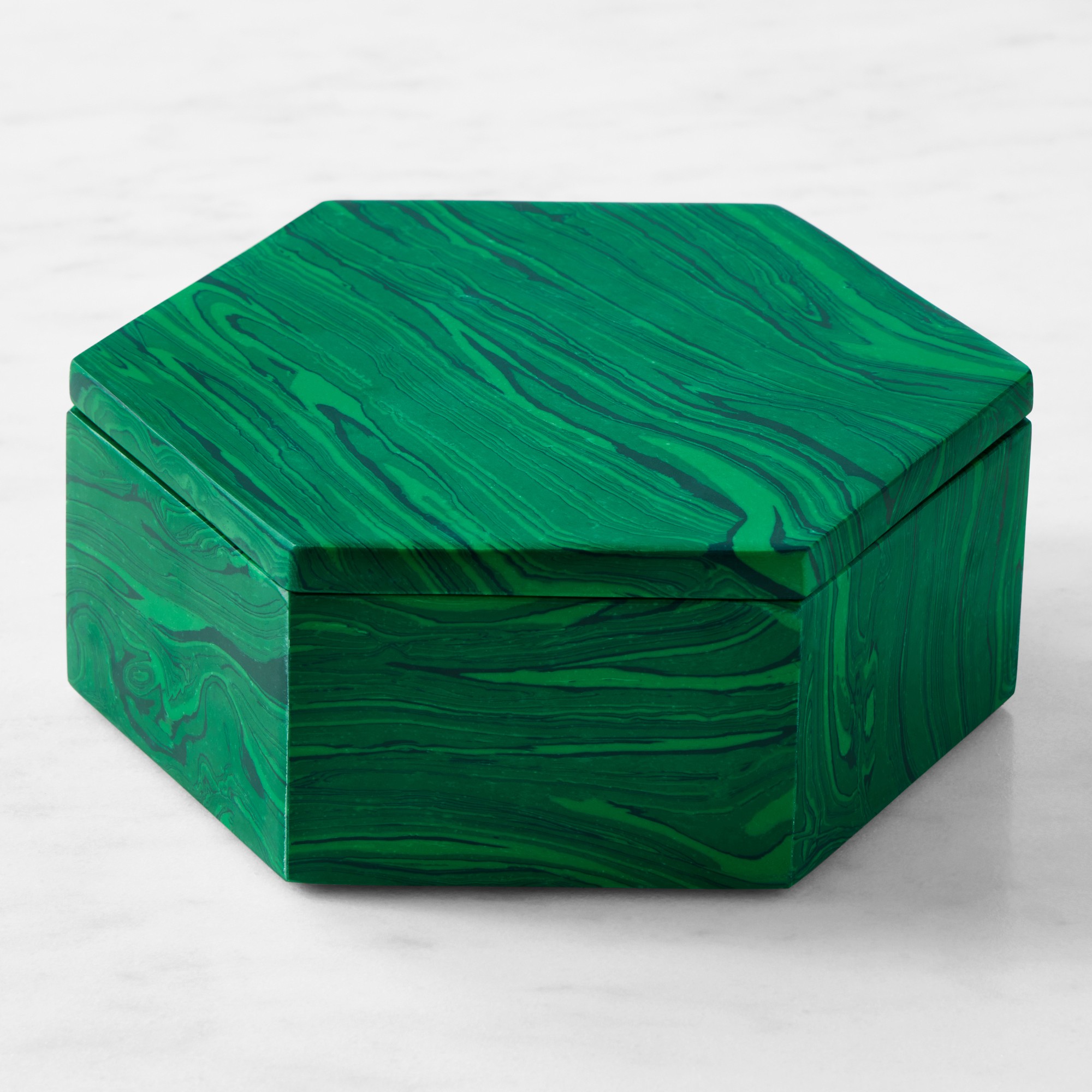 Faux Malachite Box, Octagon