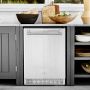 Larnaca Slate Grey Metal Kitchen Convertible Refrigerator Cabinet