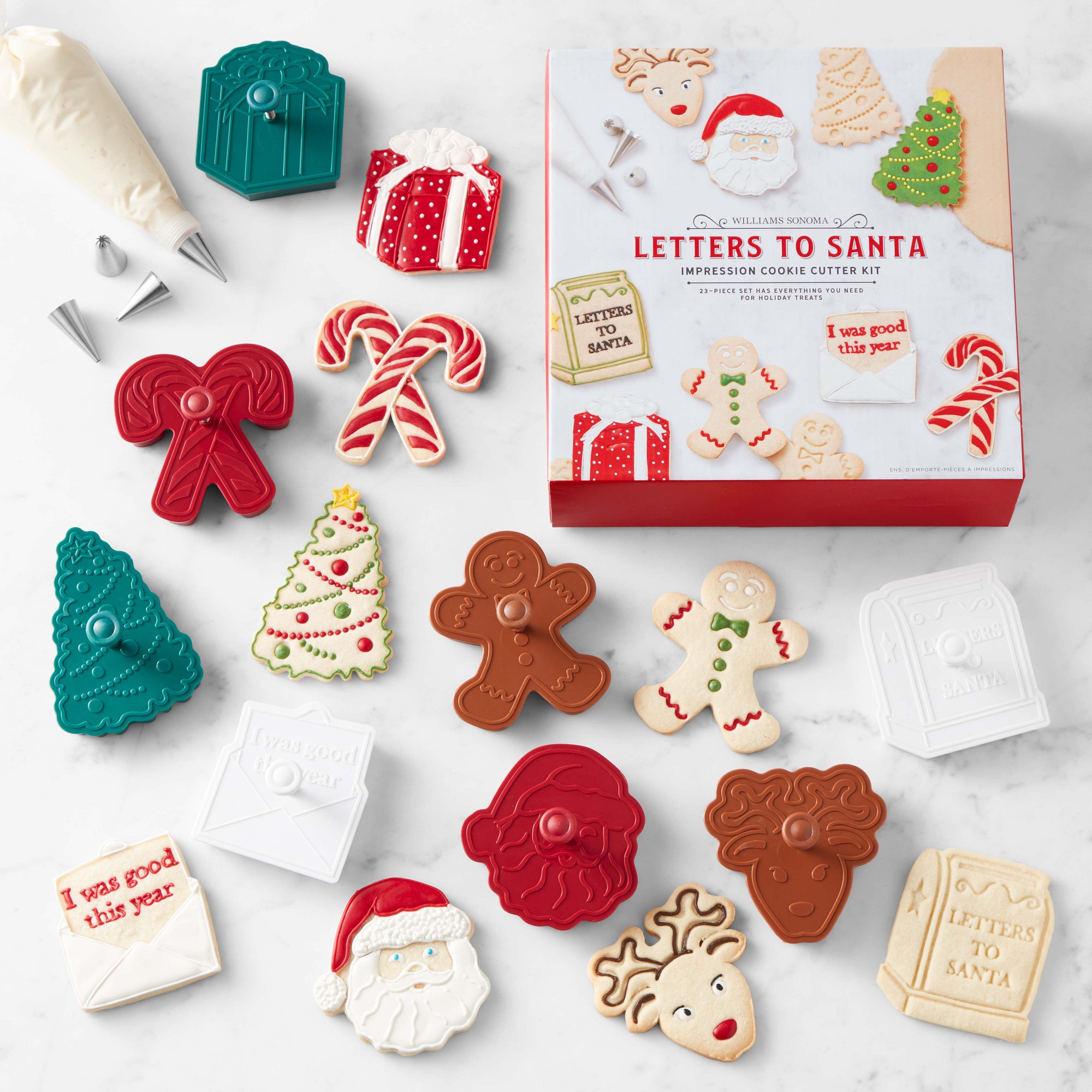 Williams Sonoma Holiday Letters to Santa Impression Cookie Cutters, Set of 23