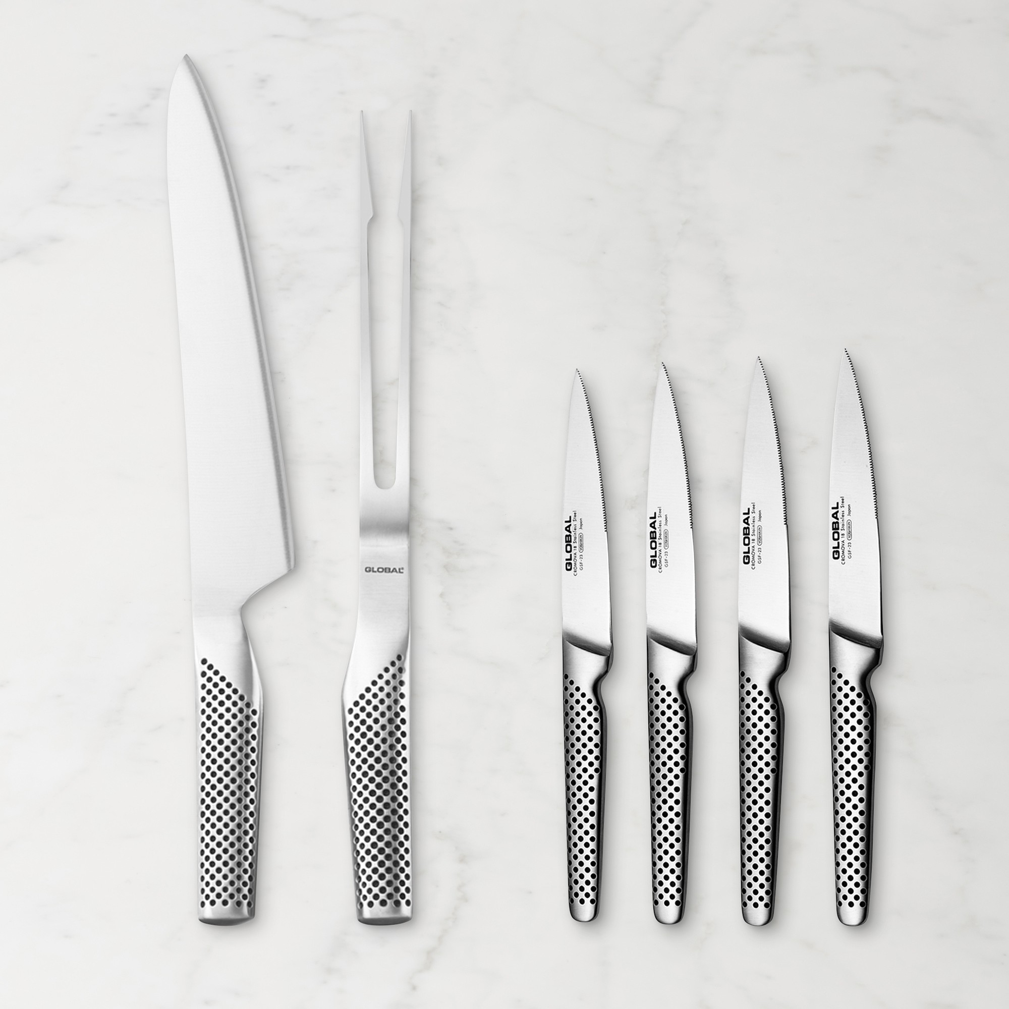 Global Classic Carving Knife & Meat Fork Set