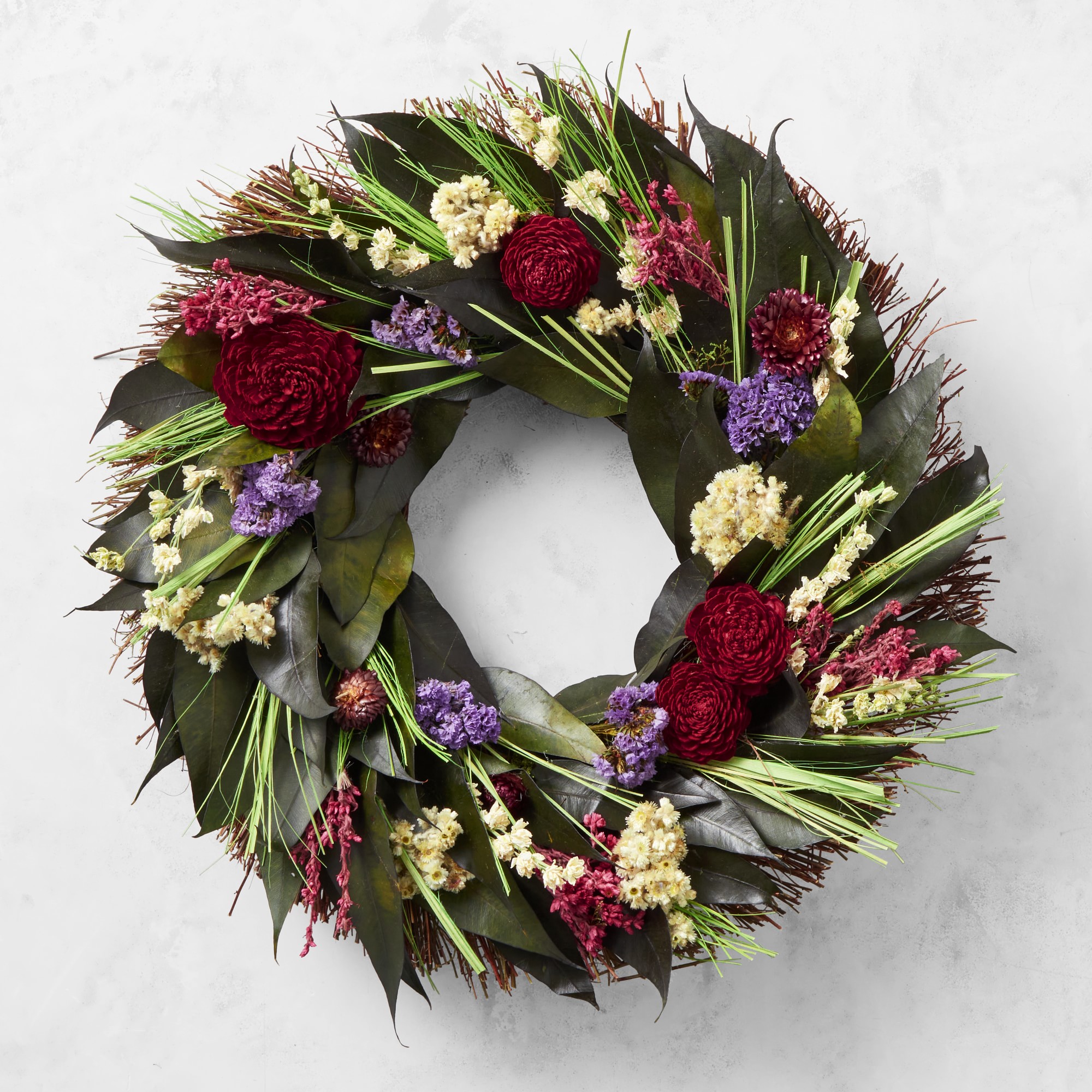 Red Peony Live Wreath