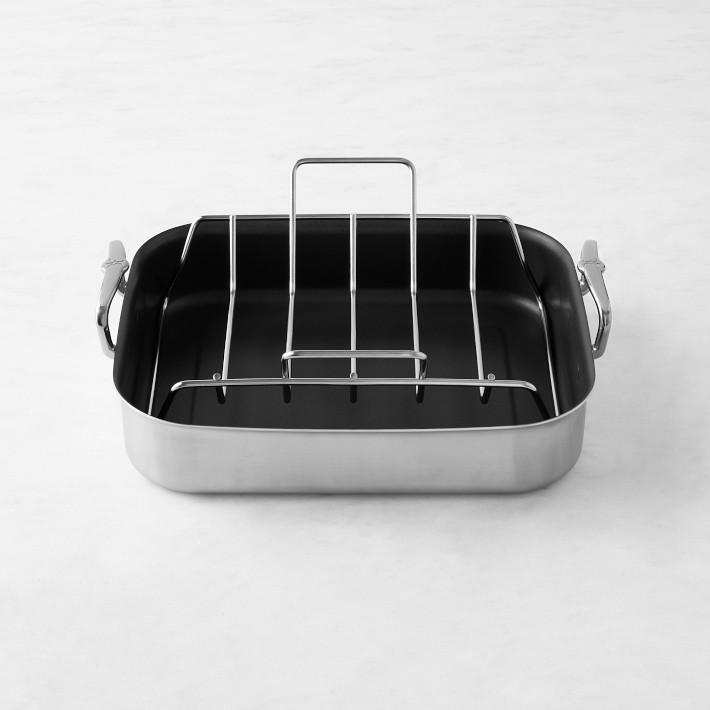 Hestan Provisions Stainless-Steel Nonstick Roaster with Rack, Small