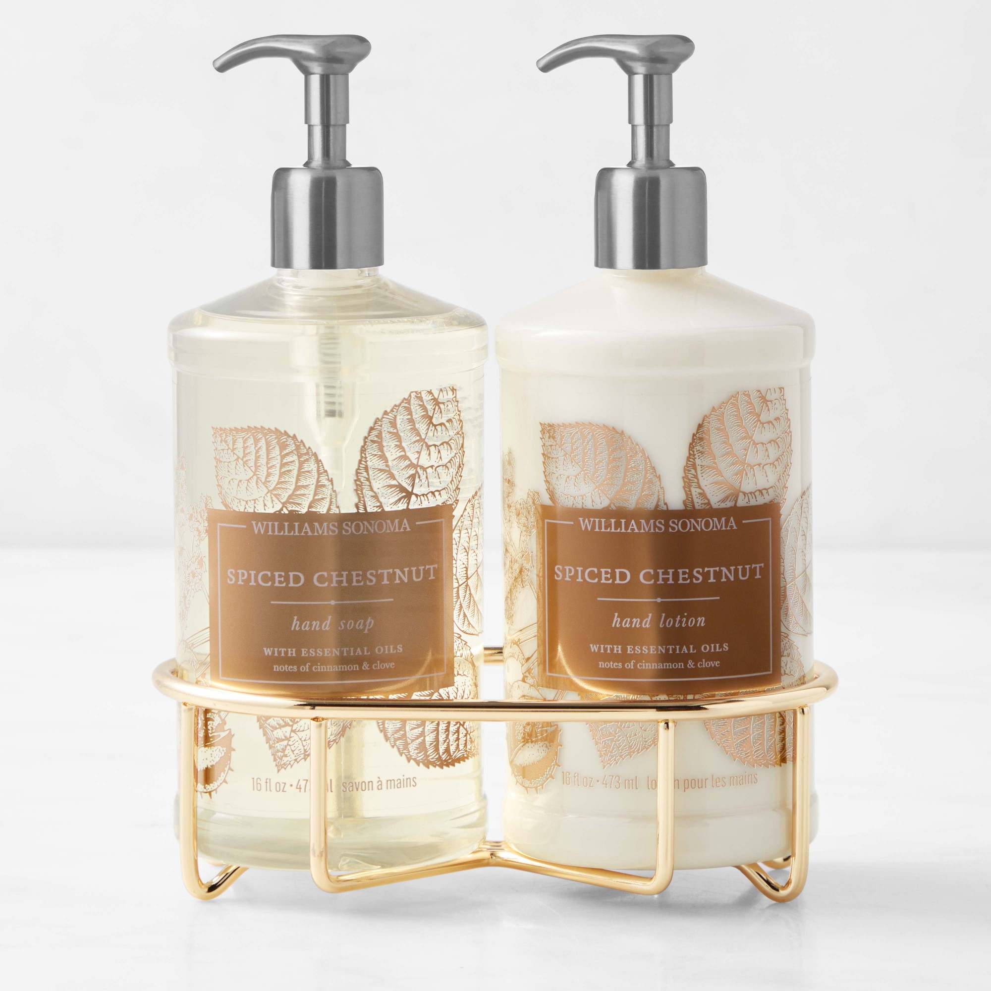 Williams Sonoma Spiced Chestnut Hand Soap & Lotion 3-Piece Set