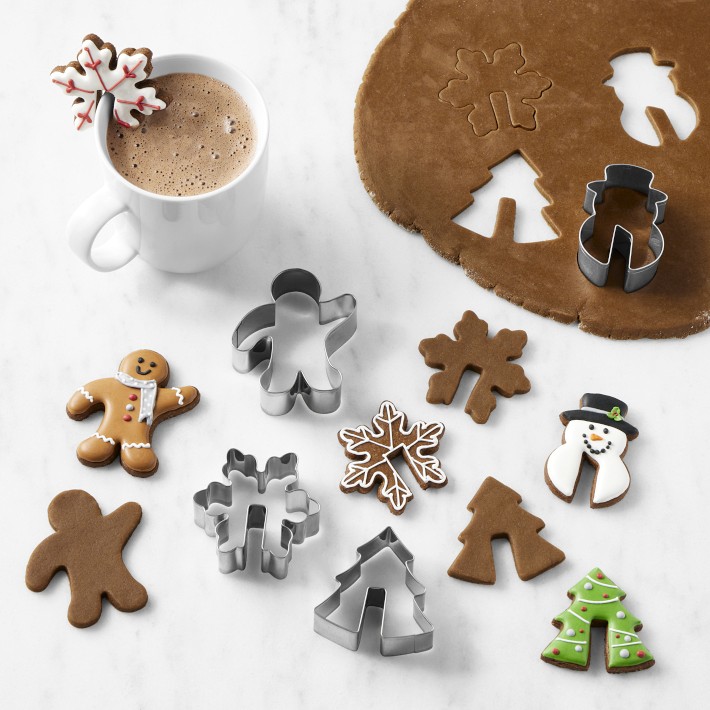 Williams Sonoma Holiday Mug Topper Cookie Cutters, Set of 4