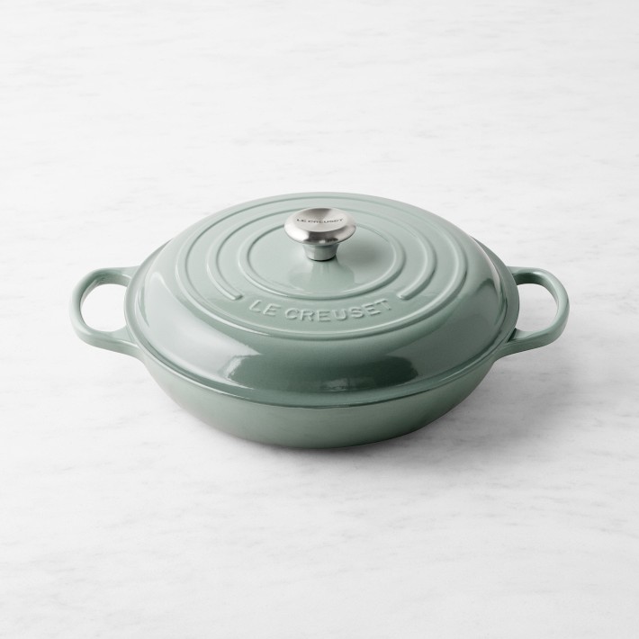 Le Creuset 3.5 qt. Signature Enameled Cast Iron Braiser (Color: Sea Salt)