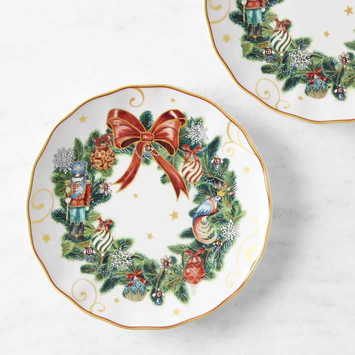 'Twas the Night Before Christmas Salad Plates (Wreath)