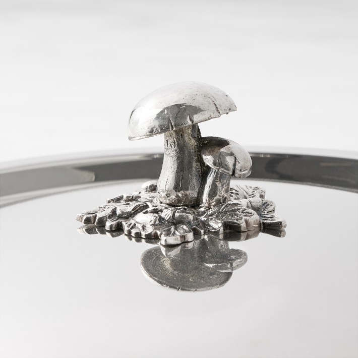 Ruffoni Opus Prima Hammered Stainless-Steel Risotto Pan with Mushroom Knob,  5 1/2-Qt.