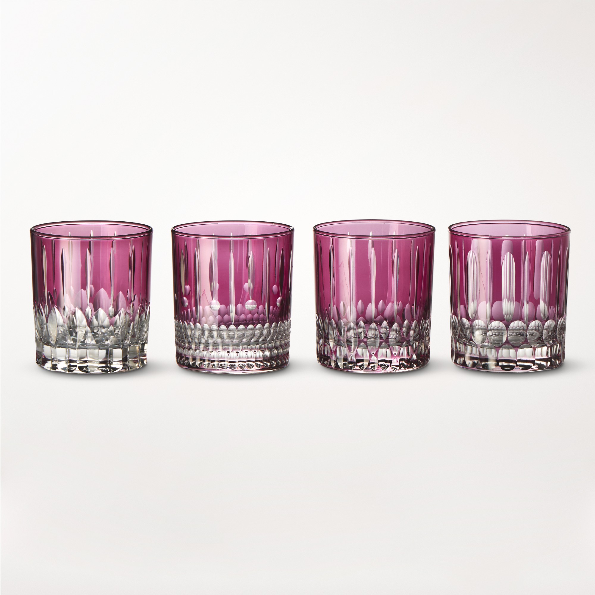 Wilshire Jewel Cut Double Old-Fashioned Glasses, Set of 4