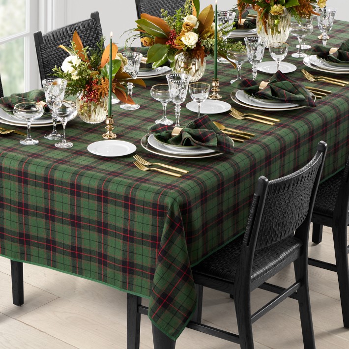 Menzies Green Ancient Tartan Crest Tablecloth