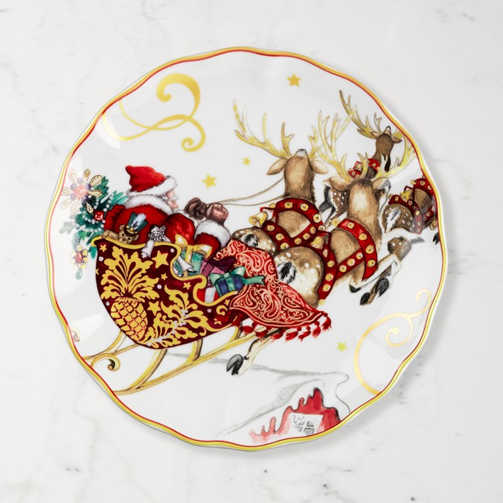 'Twas the Night Before Christmas Salad Plates (Santa)