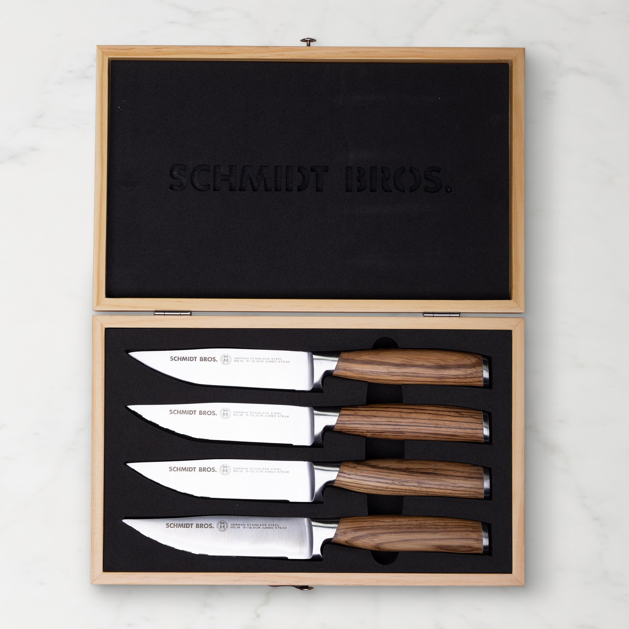 Schmidt Brothers Zebra Steak Knives, Set of 4