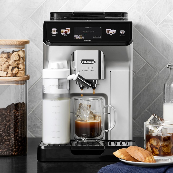 De Longhi Eletta Explore Fully Automatic Espresso Machine with Cold Brew Williams Sonoma
