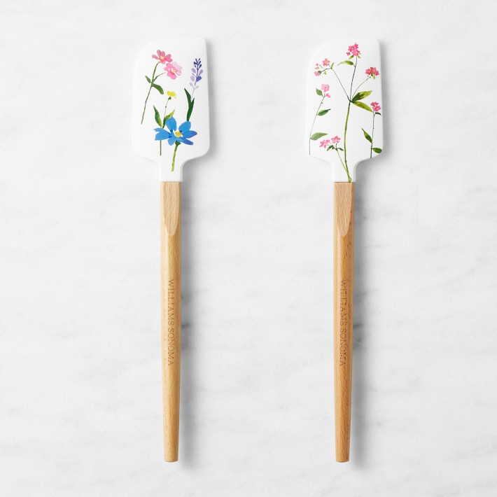 Williams Sonoma Pressed Flower Wood Spatulas