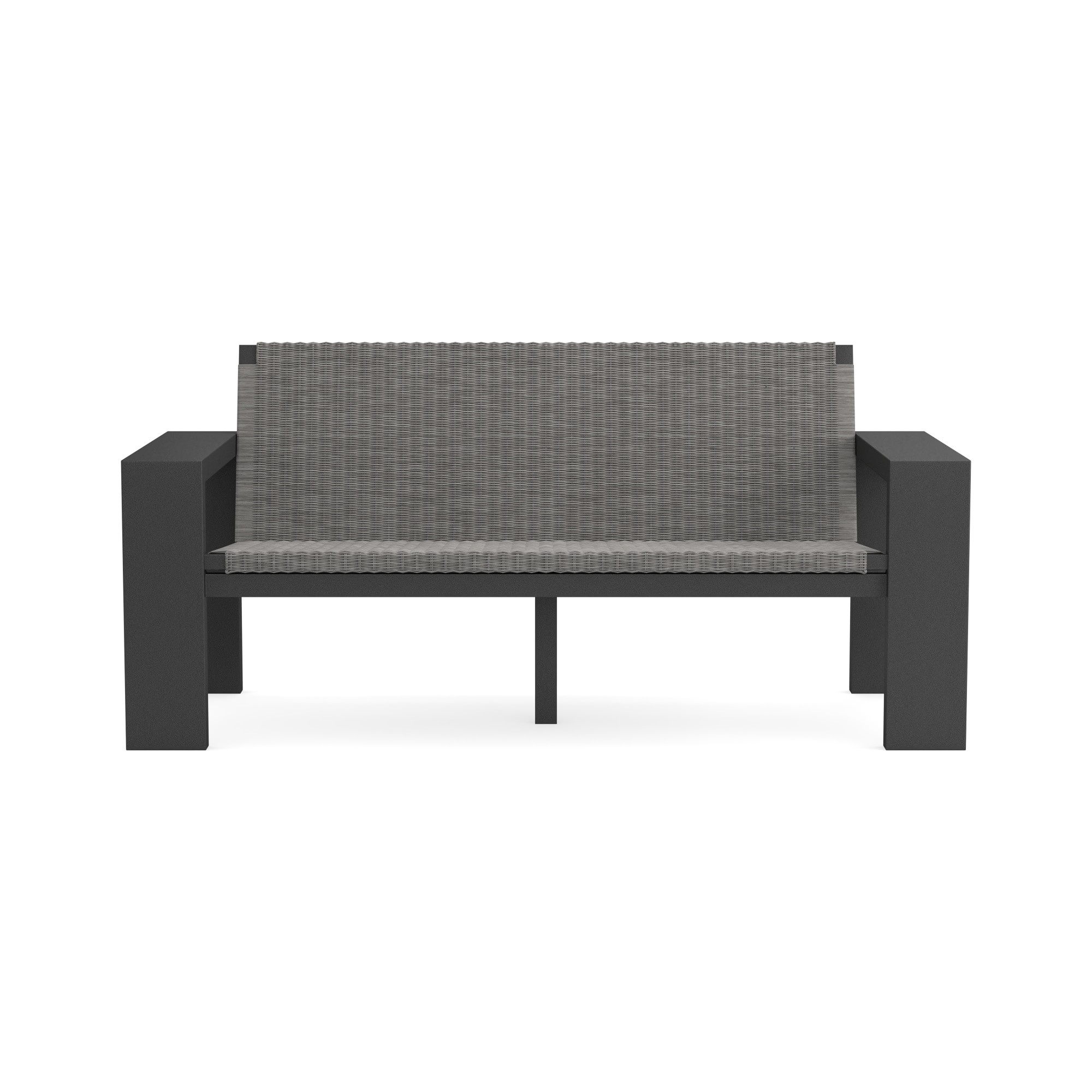 Larnaca Outdoor Slate Grey Metal x All-Weather Weave Sofa (69"-96")