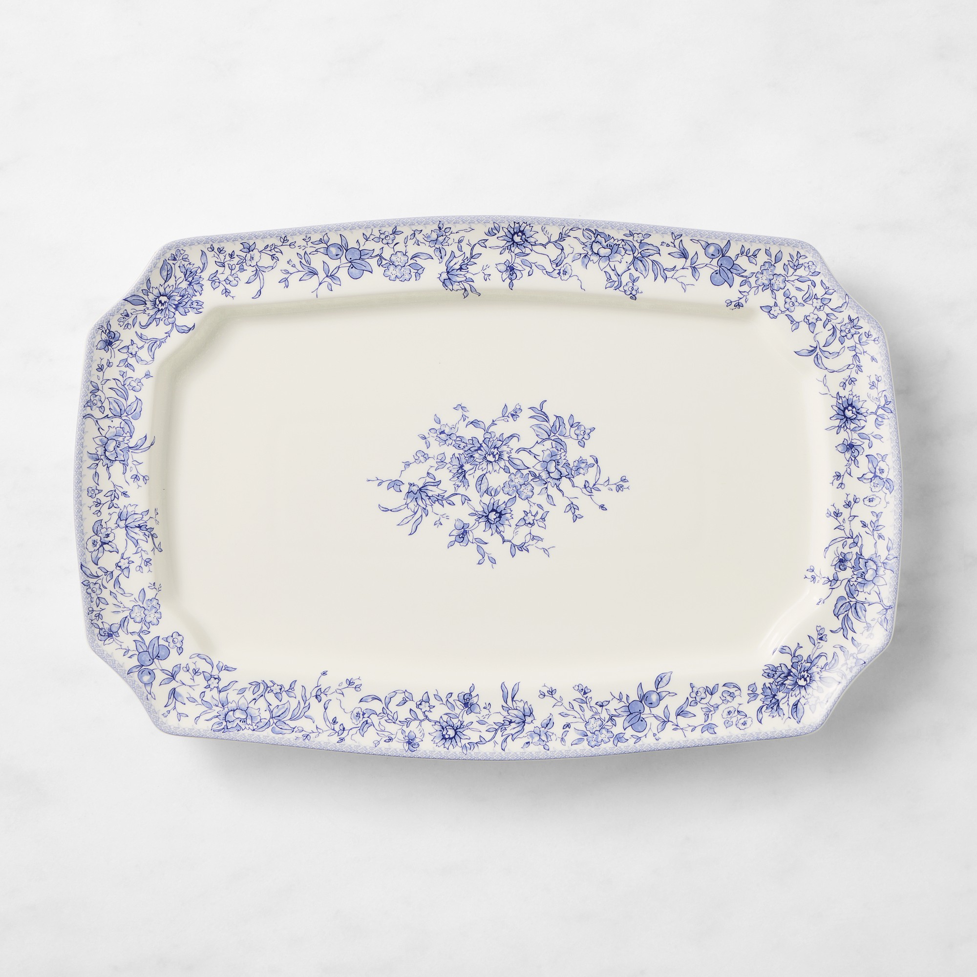 English Floral Rectangular Platter