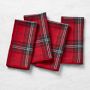 Classic Tartan Plaid Napkins, Set of 4, Red