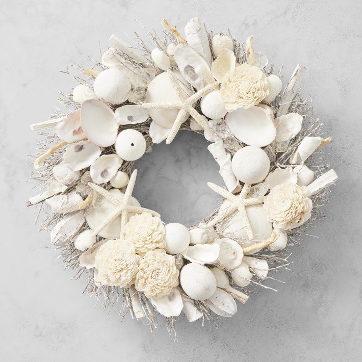 OPEN BOX: Bleached Fleur De Sel Live Wreath, 20&quot;