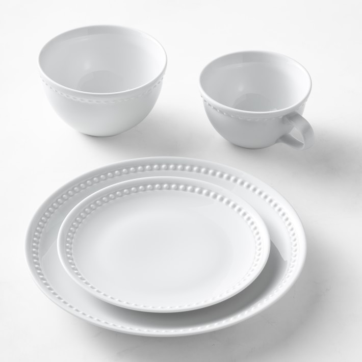 Pillivuyt Beaded Coupe 16-Piece Dinnerware Set with Cereal Bowl