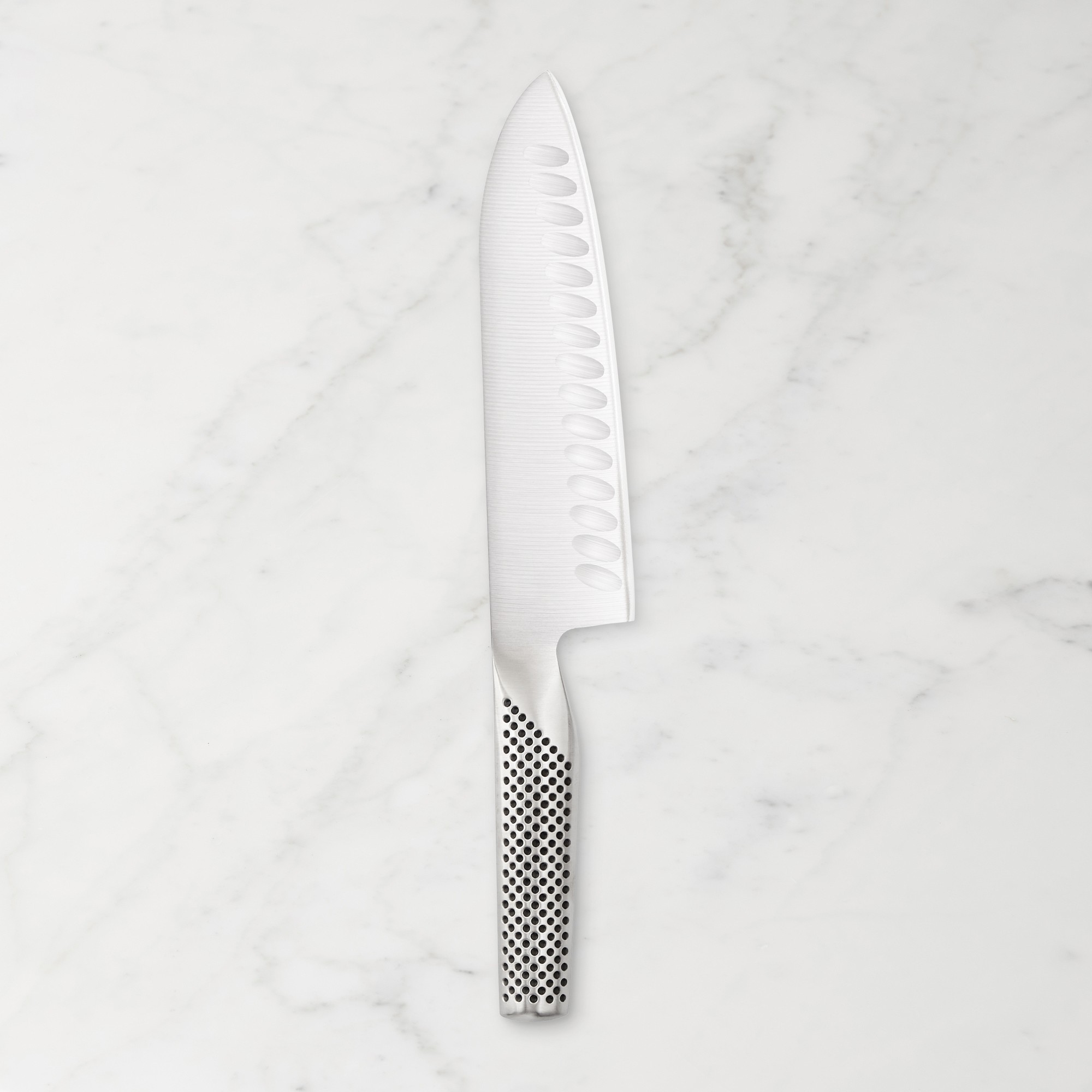 Global Classic Hollow-Ground Santoku Knife, 7"