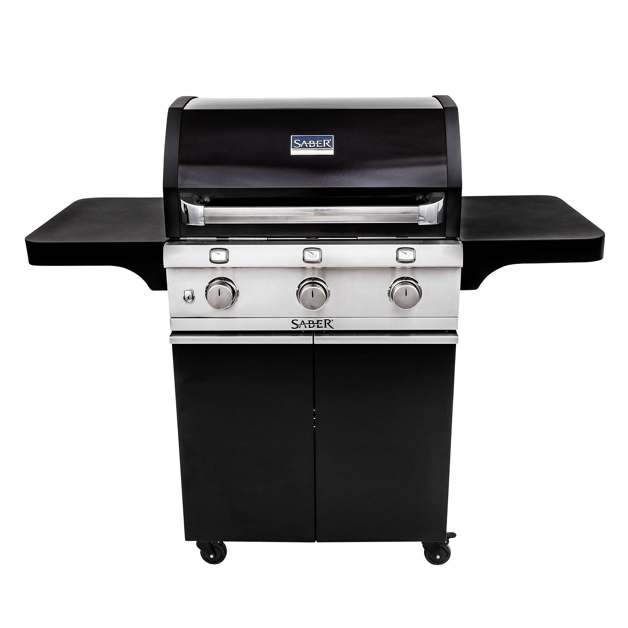 Saber Deluxe Black 3-Burner Cart Gas Grill, Liquid Propane